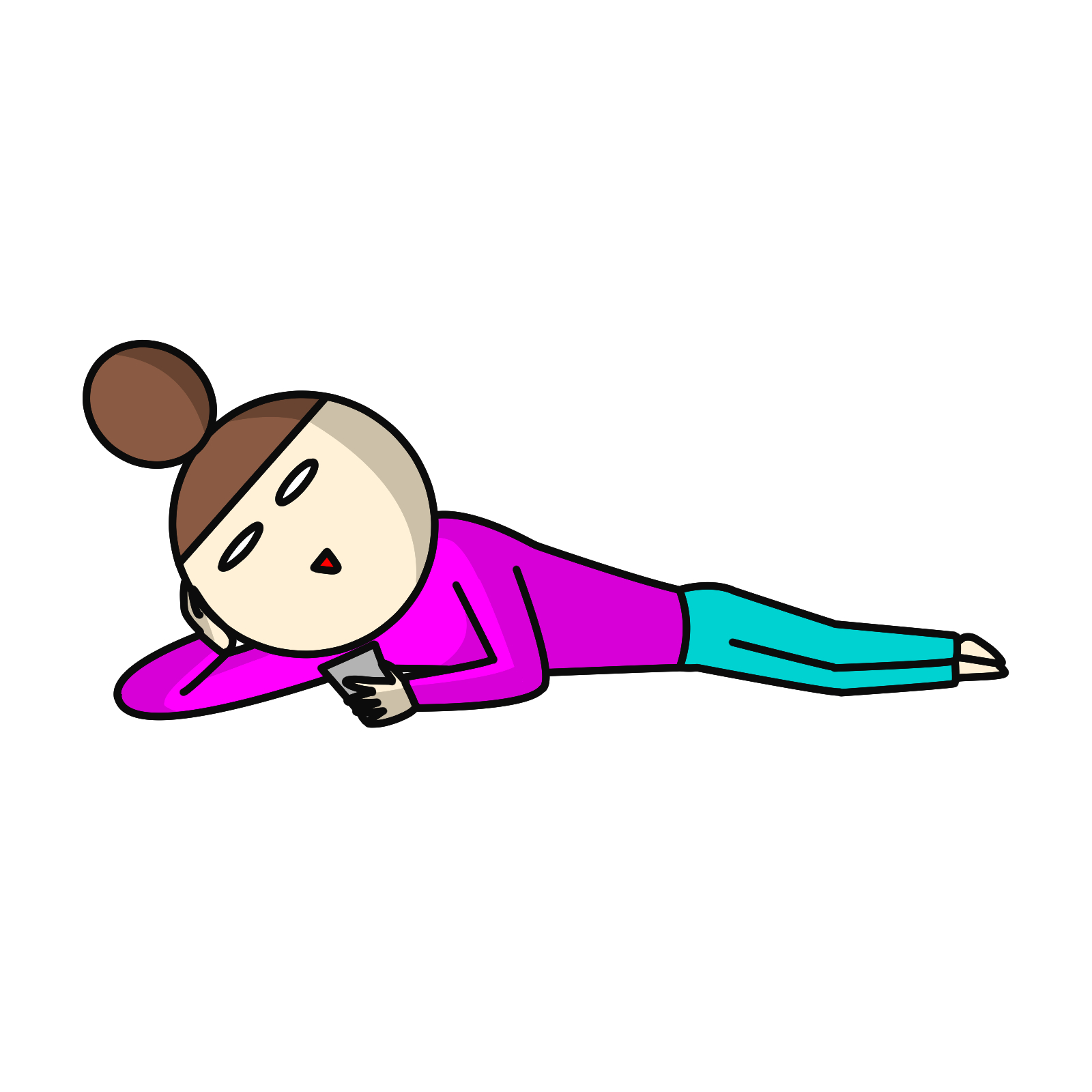 スマホをさわる女性